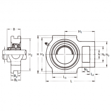 Натяжной подшипниковый узел UKT 322+H2322 IBU-IBB